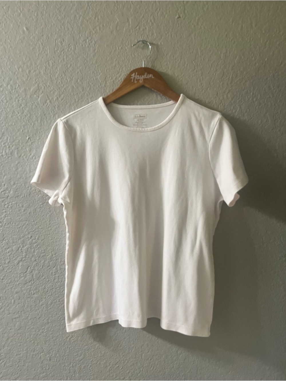 L.L. Bean White Short Sleeve Crew Tee